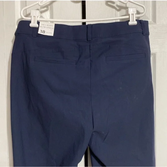 Lane Bryant NWT stretch navy blue midrise 4 season trouser pants size 18 - Picture 6 of 11